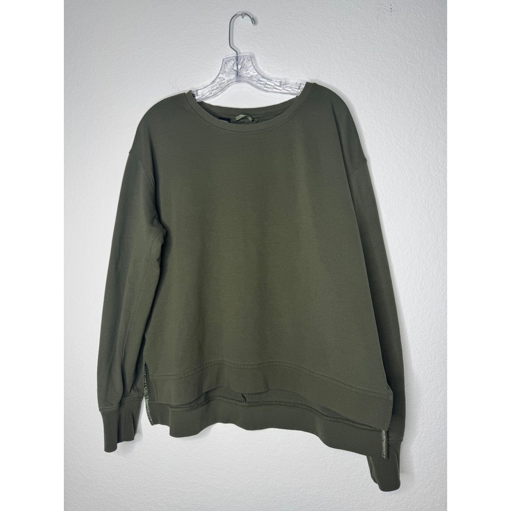 Victoria Sport Olive Green Back Cutout Sweatshirt Fleece Pullover Women's Size L